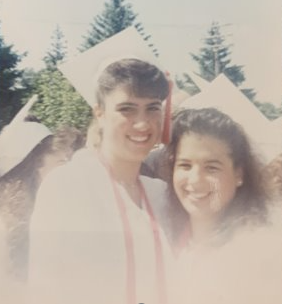 Gina with classmate Jenn Carbone Raccio at their 1993 graduation